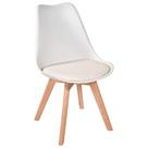 Cadeira Charles Eames Leda Luisa Saarinen Design Wood Estofada Base Madeira - Branca