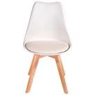 Cadeira Charles Eames Leda Luisa Saarinen Design Wood Estofada Base Madeira - Branca