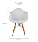 Cadeira Charles Eames Wood Design Eiffel Branca Com Braços