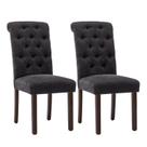 Cadeira COLAMY Parsons Estofada Capitone Conjunto de 2 Preta