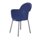 Cadeira Com Braço Base Cromada Polipropileno Moon Azul Cadeira Com Braço Base Cromada Polipropileno Moon Azul