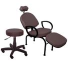 Cadeira Conforty + Mocho Maquiagem Cílios Sobrancelha Café Cadeira Conforty + Mocho Maquiagem Cílios Sobrancelha Café
