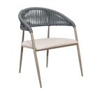 Cadeira Corda Náutica Linho Pé Conificado Design Sala Jantar