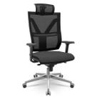 Cadeira Darix X+ Slider Braços 3D PU Aluminio Plaxmetal Assento Estofado