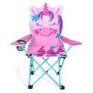 Cadeira de acampamento dobrável ao ar livre KABOER Kids com porta-copos rosa