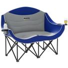 Cadeira de acampamento dupla Outsunny para 2 adultos com suportes