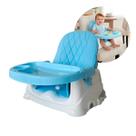 Cadeira De Alimentação Bebê Portátil Assento Ajustável Baby Liso Azul