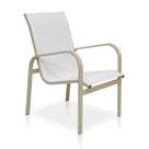 Cadeira de Alumínio e Tela Sling Linha Leve - Bege/Branco Cadeira de Alumínio e Tela Sling Linha Leve - Bege/Branco