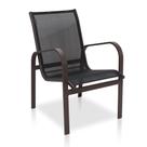 Cadeira de Alumínio e Tela Sling Linha Leve - Marrom/Preto Cadeira de Alumínio e Tela Sling Linha Leve - Marrom/Preto