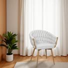 Cadeira de Aproximação Eloá Estrutura Aço Carbono Laminado Natural com Estofado Linho Cru Cadeira de Aproximação Eloá Estrutura Aço Carbono Laminado Natural com Estofado Linho Cru