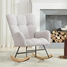 Cadeira de balanço ETCZOYE Nursery Teddy Estofada Glider Grey