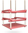 Cadeira de balanço madeira com corda infantil rosa