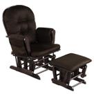 Cadeira de balanço Nursery Glider Costzon com marrom otomano