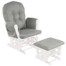 Cadeira de balanço Nursery Glider Costzon com otomano cinza claro