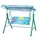 Cadeira de balanço para jardim varanda banco toldo infantil 2 lugares com cobertura verde crianças Cadeira de balanço para jardim varanda banco toldo infantil 2 lugares com cobertura verde crianças