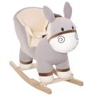 Cadeira de balanço Ride On Toy Qaba Donkey com som cinza