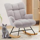 Cadeira de balanço Zedachica Teddy Estofada Glider Rocker Grey Cadeira de balanço Zedachica Teddy Estofada Glider Rocker Grey