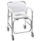 Cadeira de banho DMI Rolling Commode Transport com capacidade de 114 kg