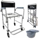 Cadeira De Banho Higienica D40 Dellamed até 120kg Dobrável com Comadre Para Idoso Prática Aço Resistente
