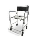 Cadeira de Banho Higiênica Dobrável e Desmontável Dellamed D40 com Rodas, Apoio para Comadre e Sobrevaso, Estrutura em Aço até 120kg Cadeira de Banho Higiênica Dobrável e Desmontável Dellamed D40 com Rodas, Apoio para Comadre e Sobrevaso, Estrutura em Aço até 120kg