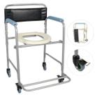 Cadeira De Banho Higienica Dobrável Para Idoso D30 até 100kg Dellamed Aço Prática Resistente Com Rodas