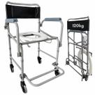 Cadeira De Banho Higienica Dobrável Para Idoso D40 até 120kg Dellamed Aço Prática Resistente Com Rodas Cadeira De Banho Higienica Dobrável Para Idoso D40 até 120kg Dellamed Aço Prática Resistente Com Rodas