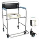 Cadeira De Banho Para Idoso Dobrável Higienica D30 Dellamed Aço Prática Resistente Com Rodas