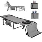 Cadeira de bronzeamento Yaheetech 57 x 191 cm ajustável em 5 posições, cinza Cadeira de bronzeamento Yaheetech 57 x 191 cm ajustável em 5 posições, cinza