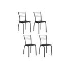 Cadeira de Cozinha 1700 Kit 4 Un Preto/Courano Preto - Carraro