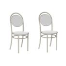 Cadeira de Cozinha 190 Kit 2 Un Prata - Assento Courano Branco - Carraro