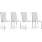 Cadeira de Cozinha Amsterdã C091 Kit 4 Un Cromada/Branco 106 - Kappesberg
