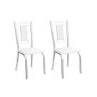 Cadeira de Cozinha Florença 2C005 Kit 2 Un Cromado/Courano Branco - Kappesberg
