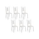 Cadeira de Cozinha Florença C005 Kit 6 Un Cromada/Branco 106 - Kappesberg