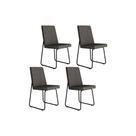 Cadeira de Cozinha Lira 1752 Kit 4 Uni Preto/Grafite - Preto - Carraro