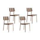 Cadeira de Cozinha Lou 1742 Kit 4 Uni Rose/Linho Areia - Carraro