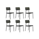 Cadeira de Cozinha Lou 1742 Kit 6 Uni Preto/Linho Grafite - Carraro