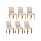 Cadeira de Cozinha Vita Kit 6 Uni Nature/Suede Light Linho - Henn