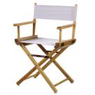 Cadeira de diretor Casual Home 18 com moldura natural em tela branca