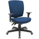 Cadeira De Escritório Diretor Office Base Giratória Preto Alta Flexi P03 Poliéster Azul - Lyam