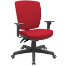 Cadeira de Escritório Diretor Office Base Giratória Preto Alta Flexi P03 Poliéster Vermelho - Lyam