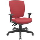 Cadeira de Escritório Diretor Office Base Giratória Preto Alta Flexi P03 Vinil Vermelho-Lyam