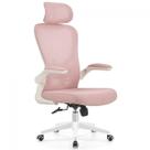 Cadeira De Escritório Dr. Office Handy V2, Mesh, Rosa e Branca, DR-CH-HV2R1PBF
