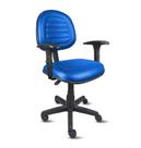 Cadeira de escritório em base giratória com braço regulável-revestimento viena- pp18 4264 azul