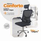 Cadeira de Escritório Ergonômica Diretor Vegas com Apoio de Cabeça e Base Giratória