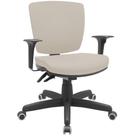 Cadeira de Escritório Executiva Office Base Giratória Preto Baixa Flexi P03 Vinil Bege -Lyam Cadeira de Escritório Executiva Office Base Giratória Preto Baixa Flexi P03 Vinil Bege -Lyam