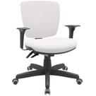 Cadeira de Escritório Executiva Office Base Giratória Preto Baixa Flexi P03 Vinil Branco - Lyam