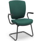 Cadeira de Escritório Fixa Executiva Office Preto Slim Alta Flexi P03 Poliéster Verde - Lyam