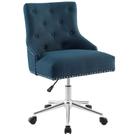 Cadeira de escritório giratória Modway Regent em tecido azul tufado