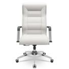 Cadeira De Escritório Giratória Presidente Base Cromada Kirk P03 Facto Branco - Lyam Decor Cadeira De Escritório Giratória Presidente Base Cromada Kirk P03 Facto Branco - Lyam Decor
