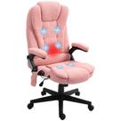 Cadeira de escritório HOMCOM de massagem vibratória de 6 pontos com rosa quente Cadeira de escritório HOMCOM de massagem vibratória de 6 pontos com rosa quente